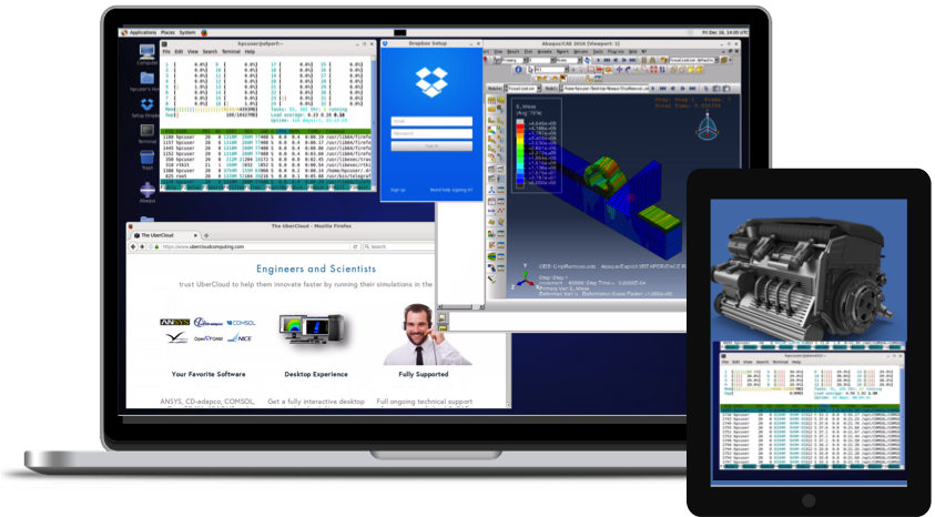 ubercloud on laptop and tablet